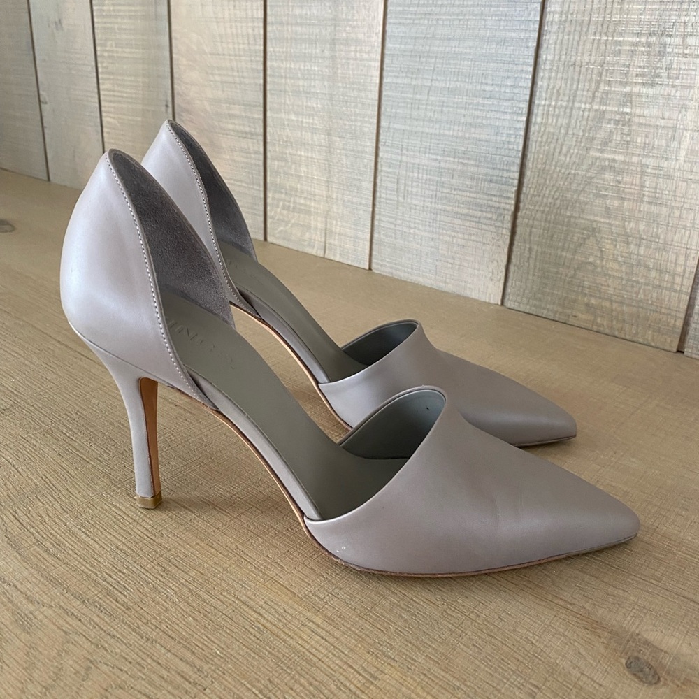 Vince. Light grey leather high heel. Size 7.5.